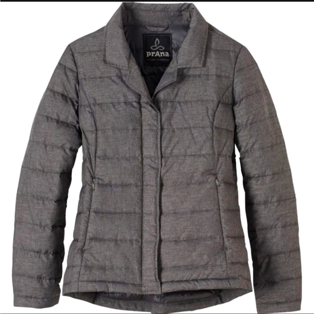Prana dawn blazer style down jacket in charcoal - Picture 2 of 9